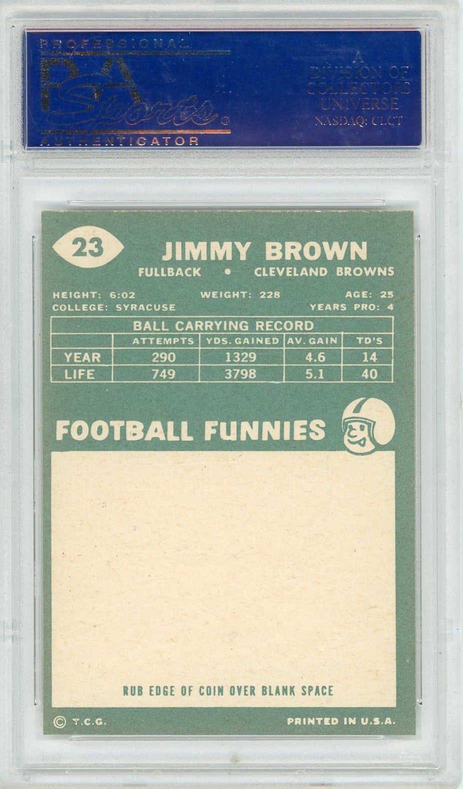 1960 Topps Jim Brown #23 PSA 8