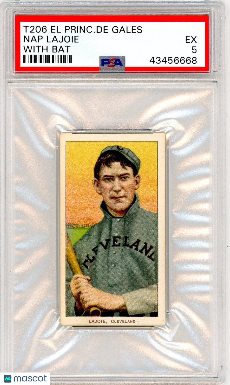 1909-11 T206 El Principe De Gales Nap Lajoie With Bat PSA 5