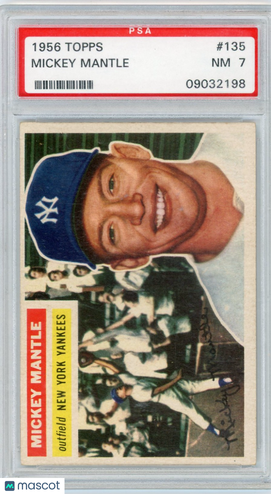 1956 Topps Mickey Mantle #135 Gray Back PSA 7
