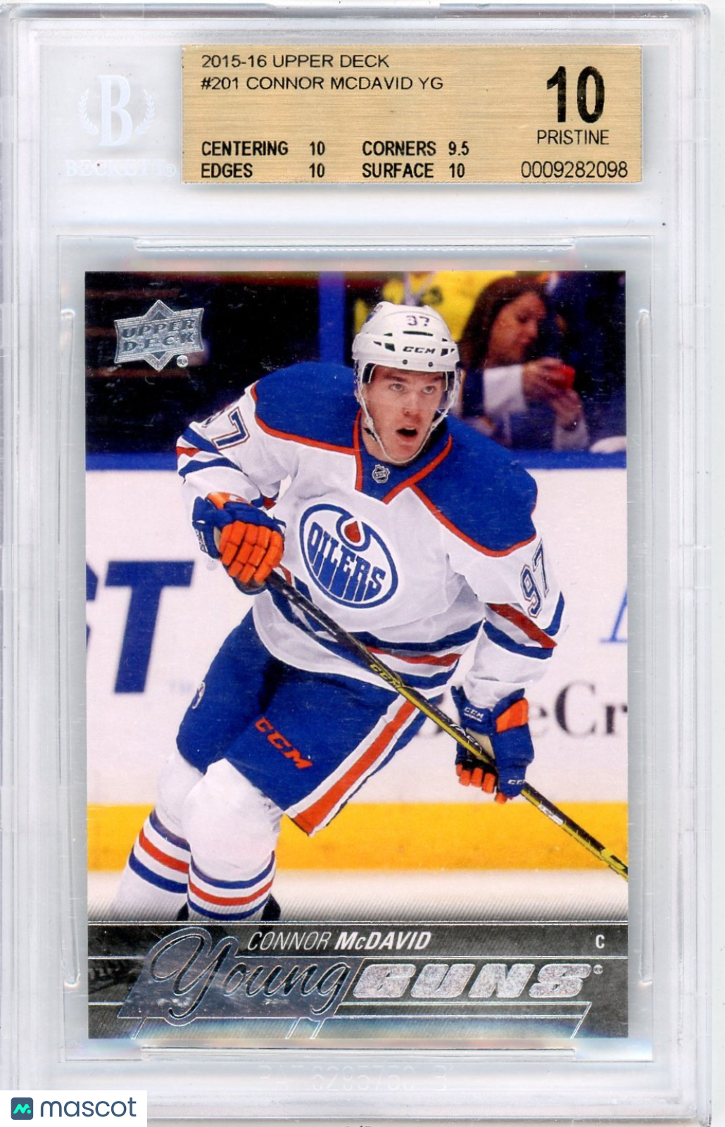 2015 Upper Deck Connor McDavid YG #201 BGS 10 Rookie