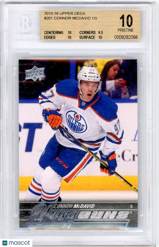 2015 Upper Deck Connor McDavid YG #201 BGS 10 Rookie