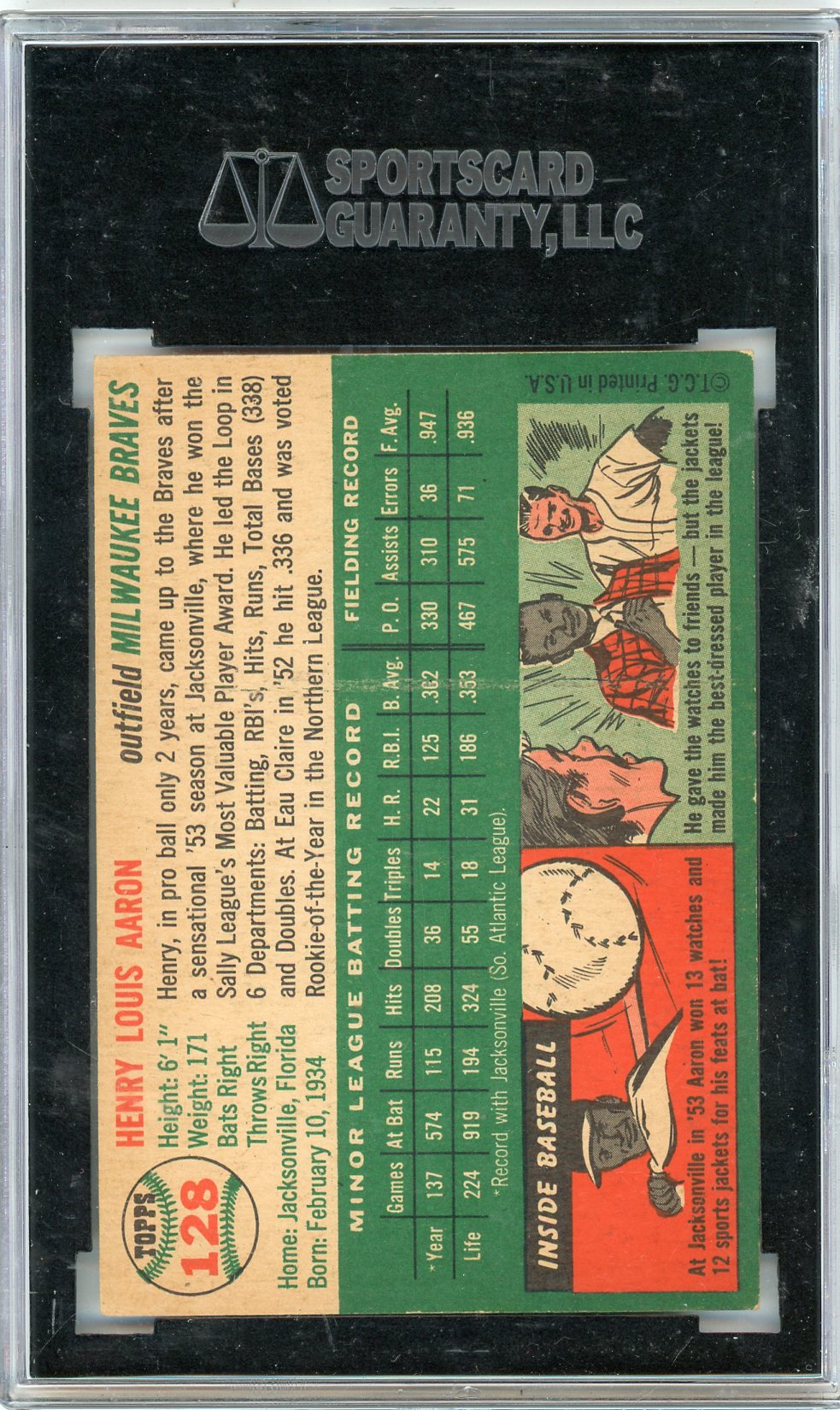 1954 Topps Henry Aaron #128 SGC 6.5