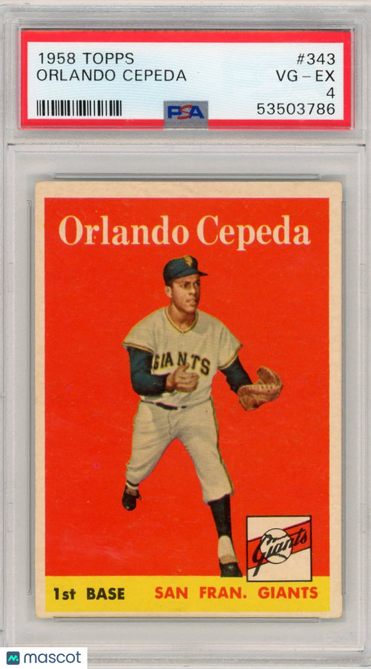 1958 Topps Orlando Cepeda #343 PSA 4