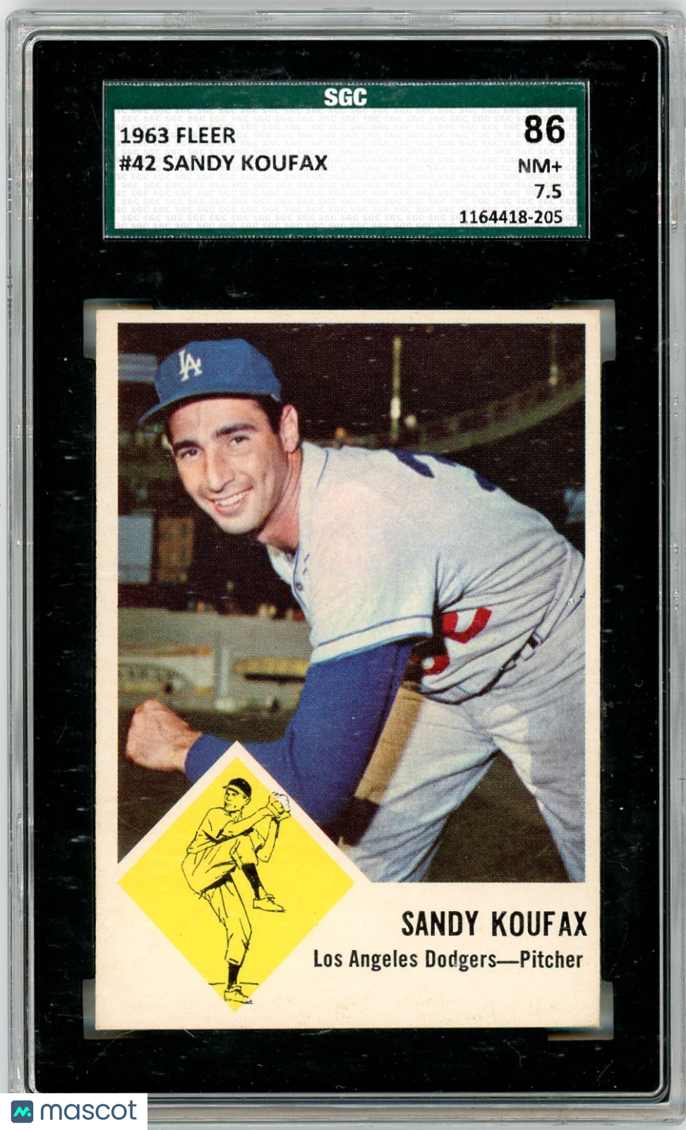 1963 Fleer Sandy Koufax #42 SGC 7.5