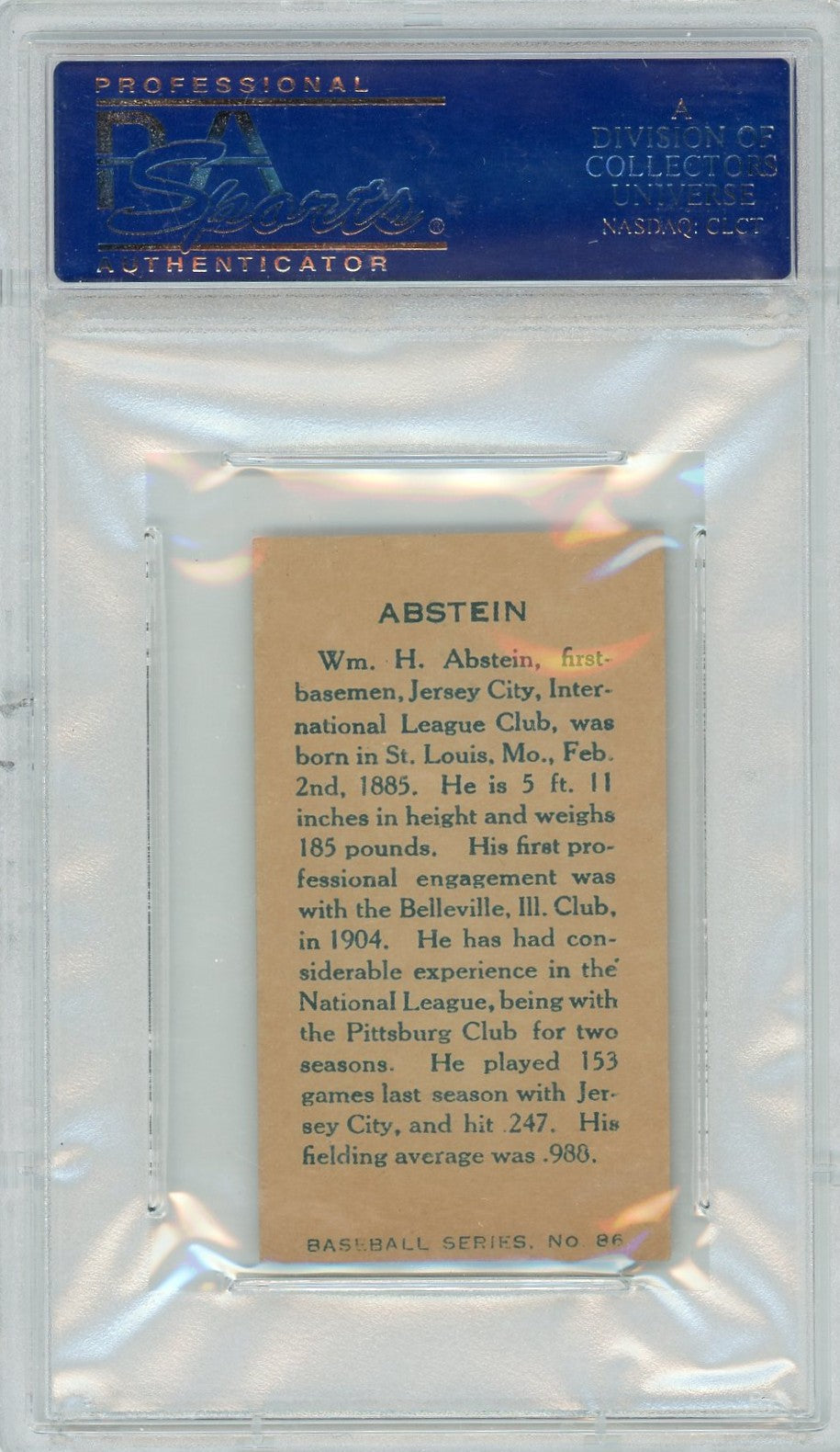 1912 C46 Abstein #86 PSA 7