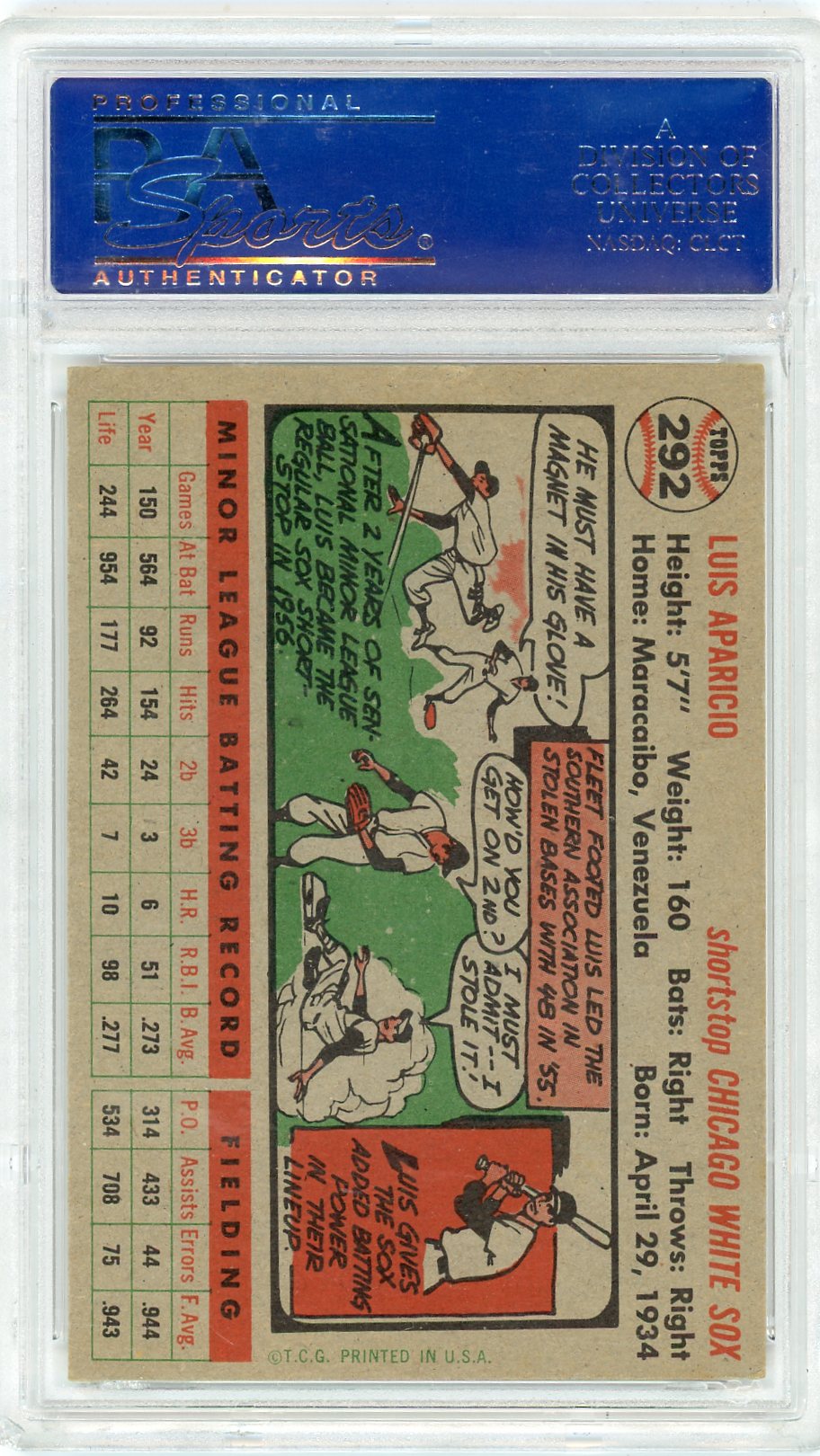 1956 Topps Luis Aparicio #292 PSA 6