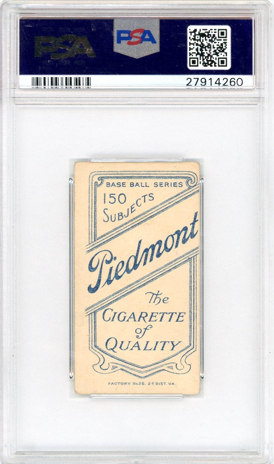 1909-11 T206 Piedmont 150 Tim Jordan Brooklyn, Portrait PSA 4.5