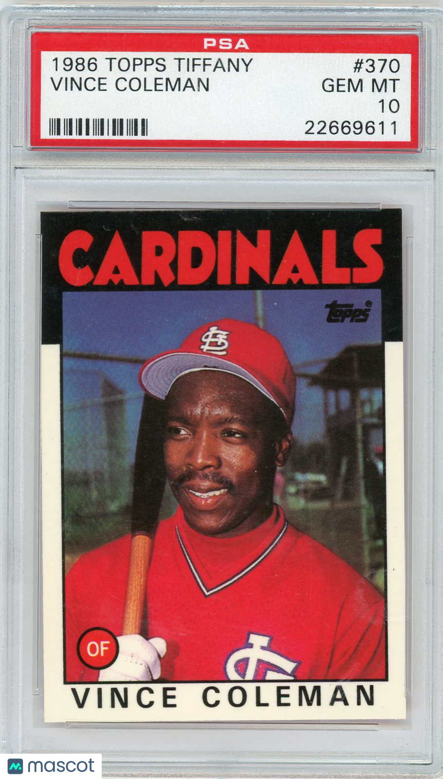 1986 Topps Tiffany Vince Coleman #370 PSA 10