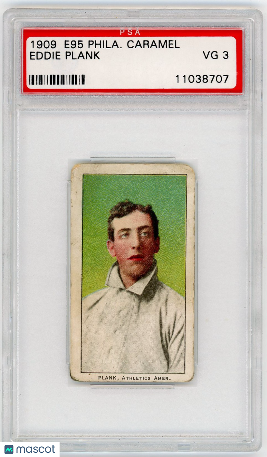 1909 E95 Philadelphia Caramel Eddie Plank PSA 3
