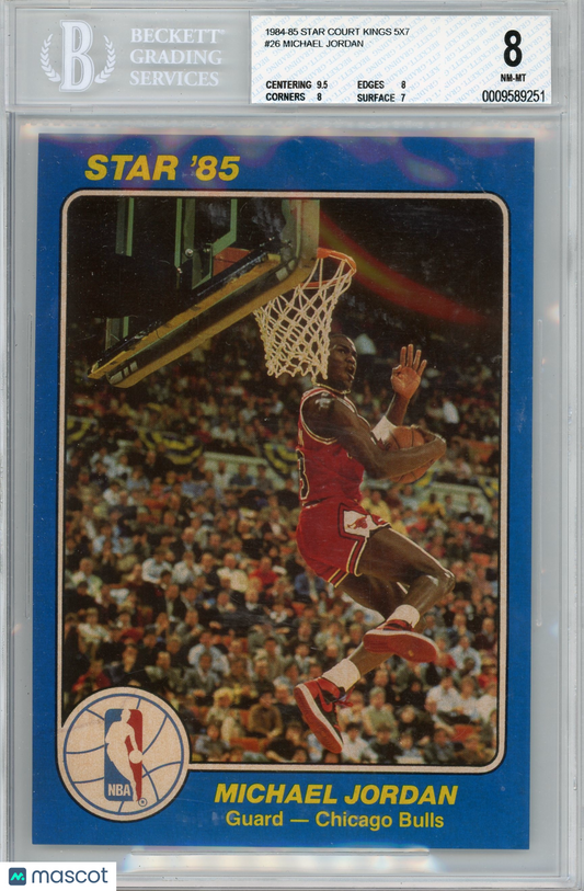 1984 Star Court Kings 5x7 Michael Jordan #26 BGS 8