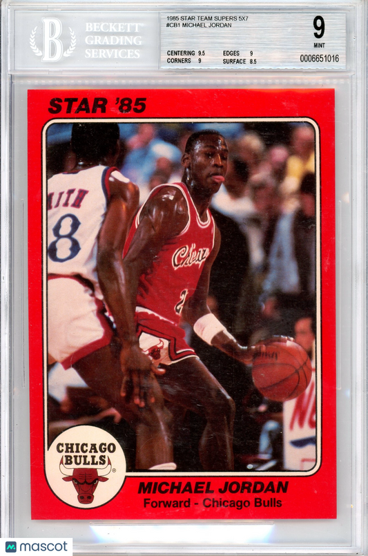 1985 Star Team Supers 5x7 Michael Jordan #CB1 BGS 9