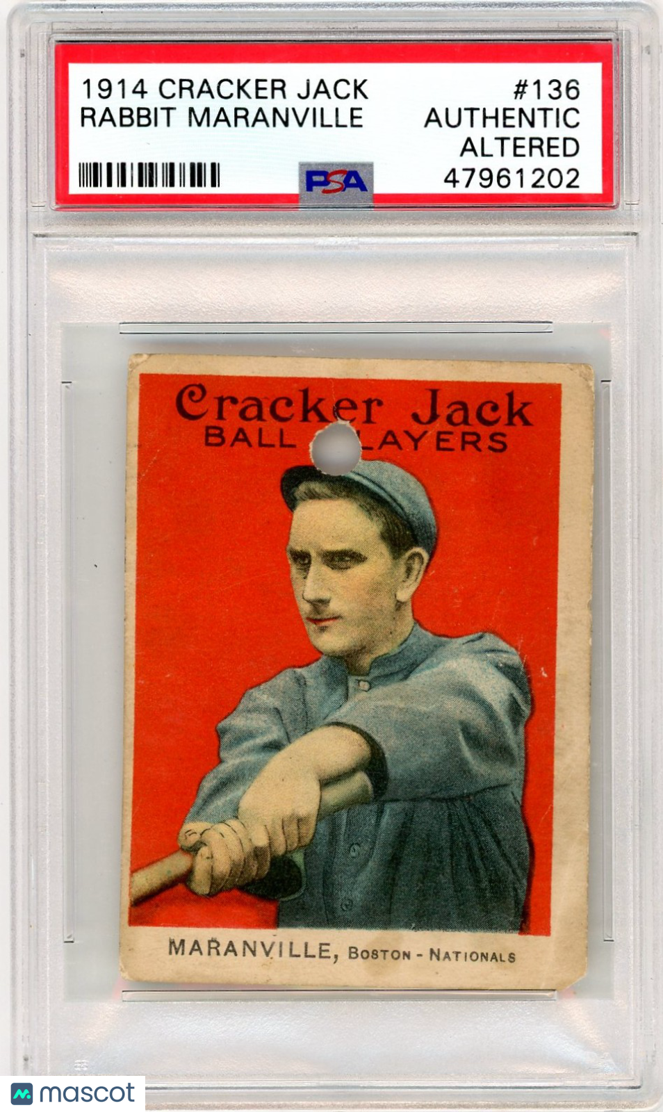 1914 Cracker Jack Rabbit Maranville #136 PSA A