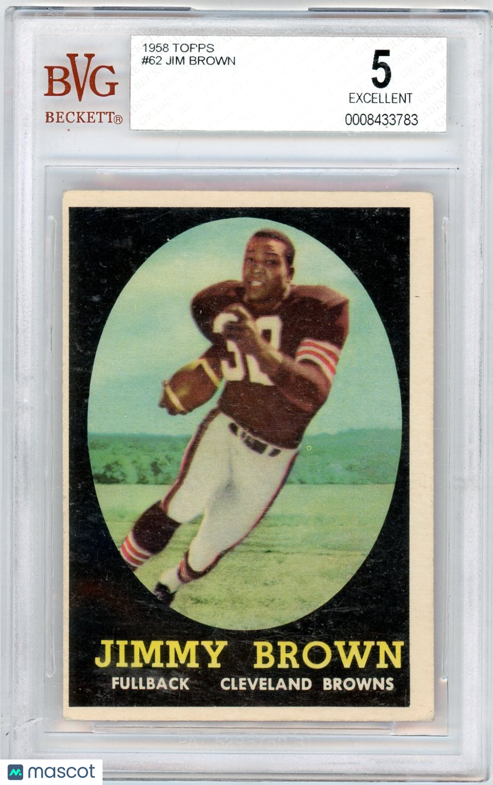 1958 Topps Jim Brown #62 BVG 5 Rookie