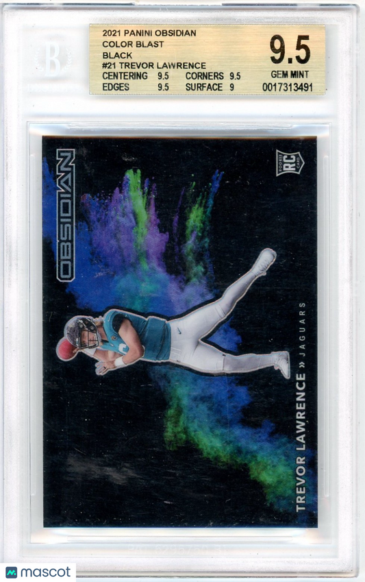 2021 Panini Obsidian Color Blast Black Trevor Lawrence #21 BGS 9.5