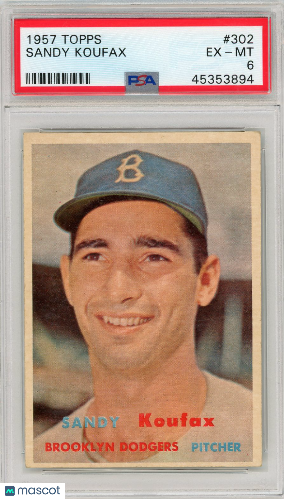 1957 Topps Sandy Koufax #302 PSA 6