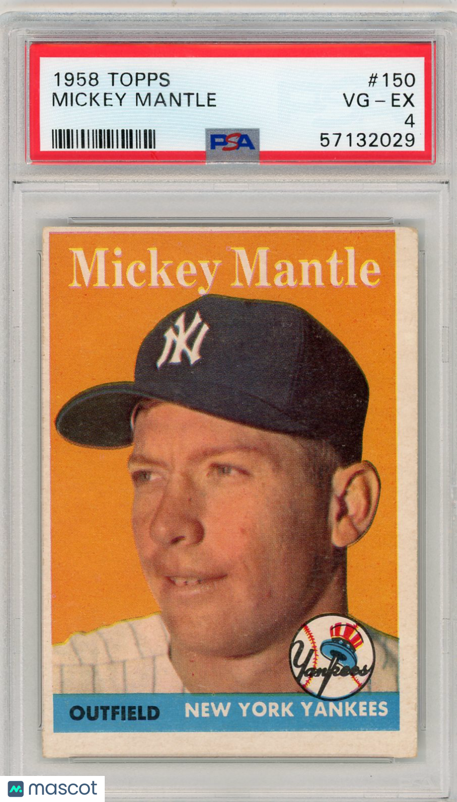 1958 Topps Mickey Mantle #150 PSA 4