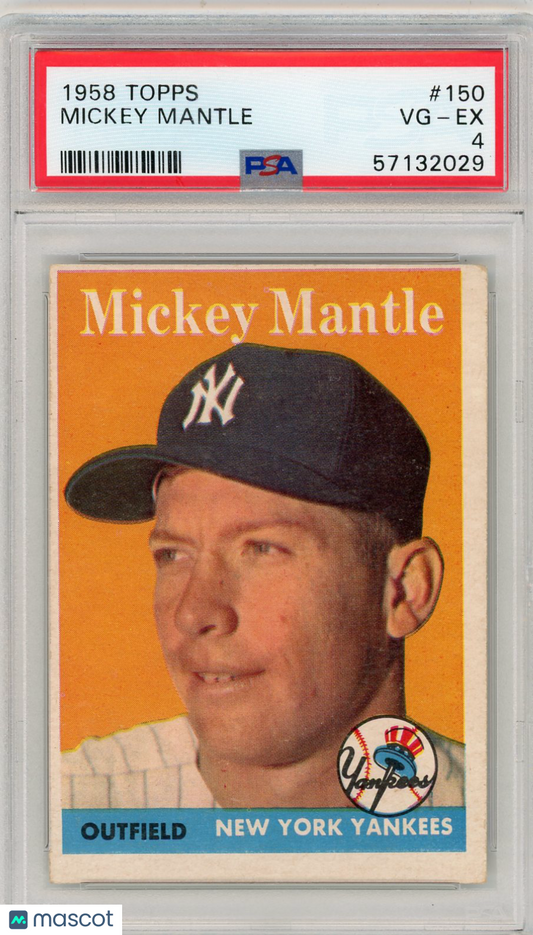 1958 Topps Mickey Mantle #150 PSA 4