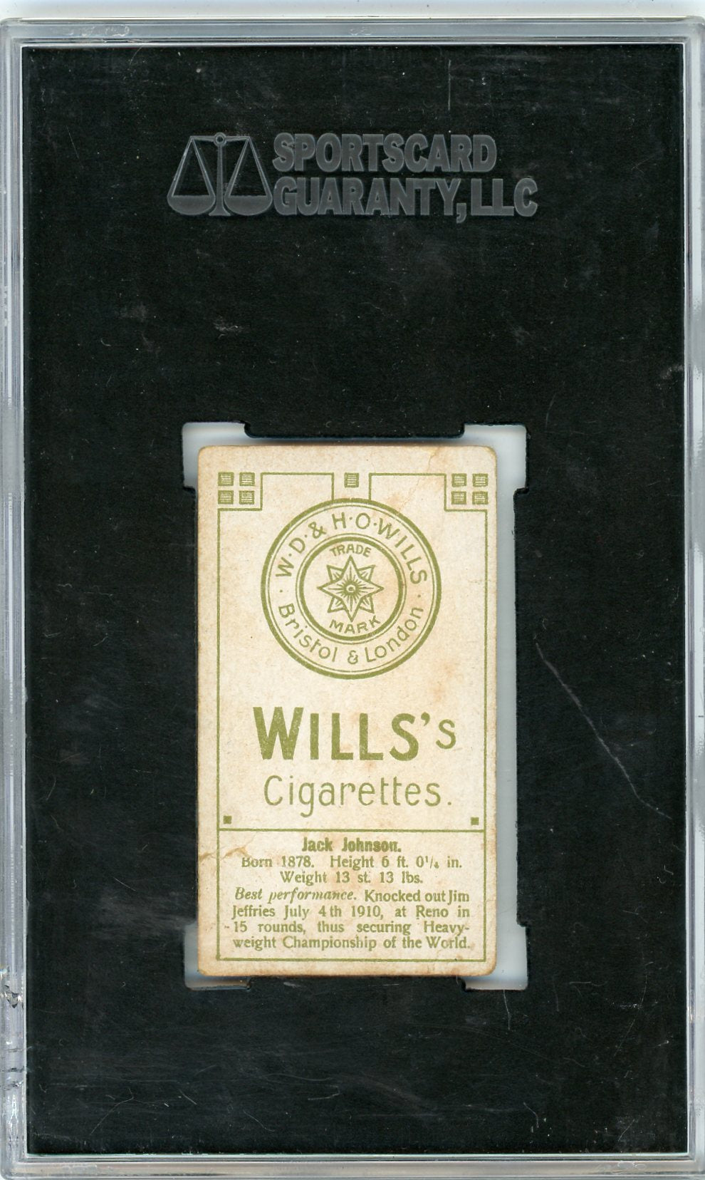 1911 W.D. & H.O. Wills Jack Johnson SGC 3