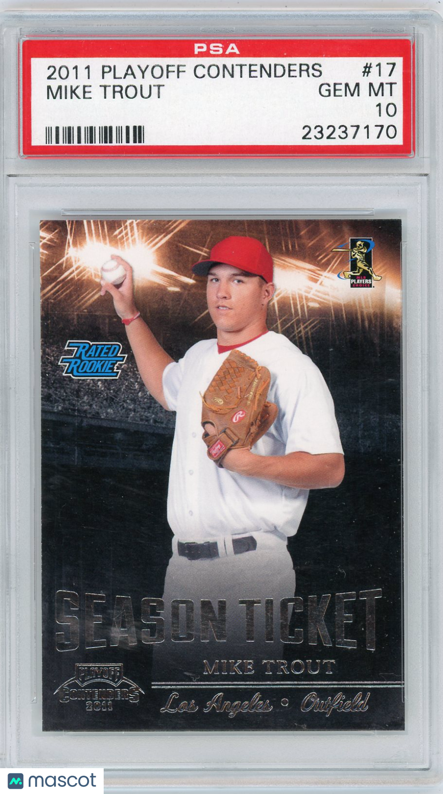 2011 Playoff Contenders Mike Trout #17 PSA 10