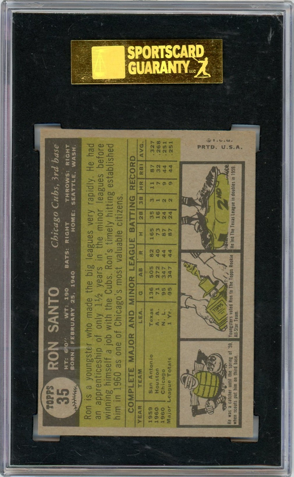 1961 Topps Ron Santo #35 SGC 8