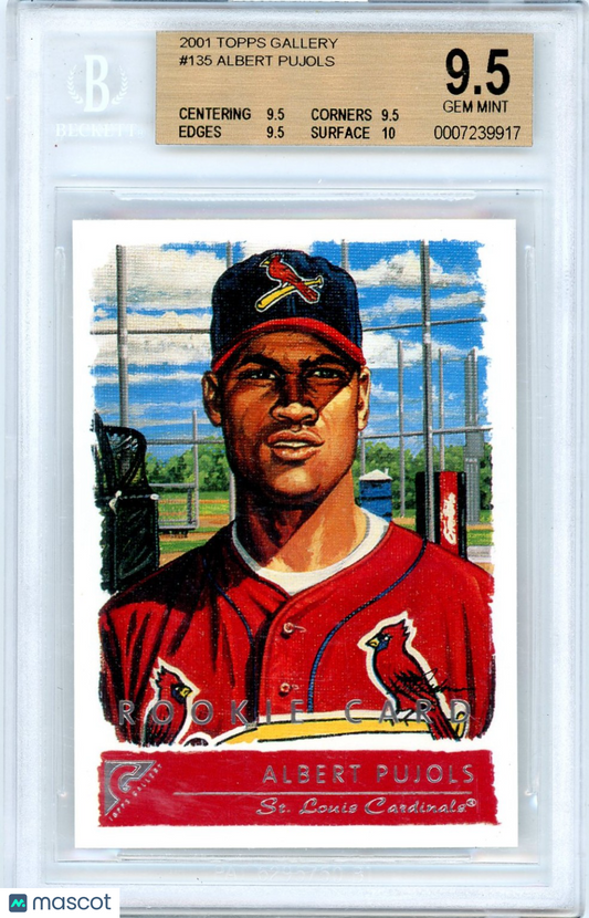 2001 Topps Gallery Albert Pujols #135 BGS 9.5 Rookie