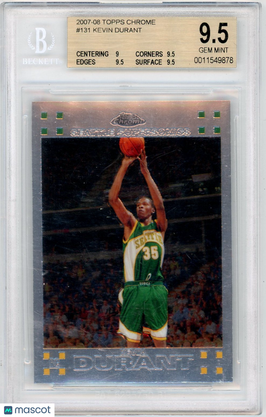 2007 Topps Chrome Kevin Durant #131 BGS 9.5 Rookie