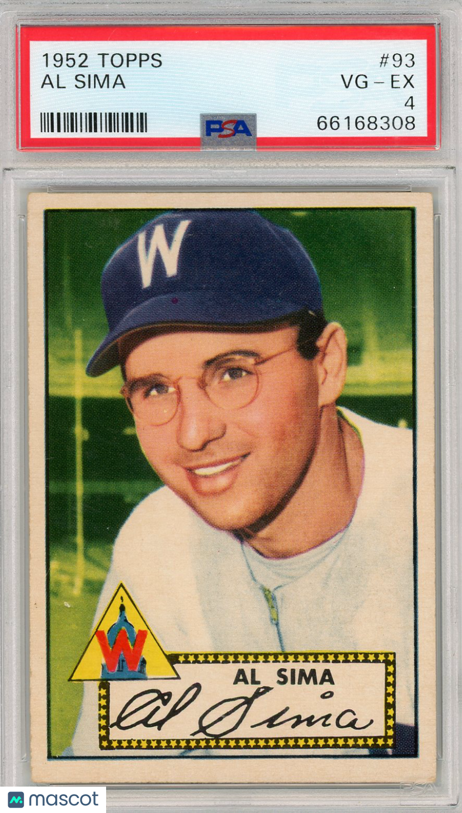 1952 Topps Al Sima #93 PSA 4