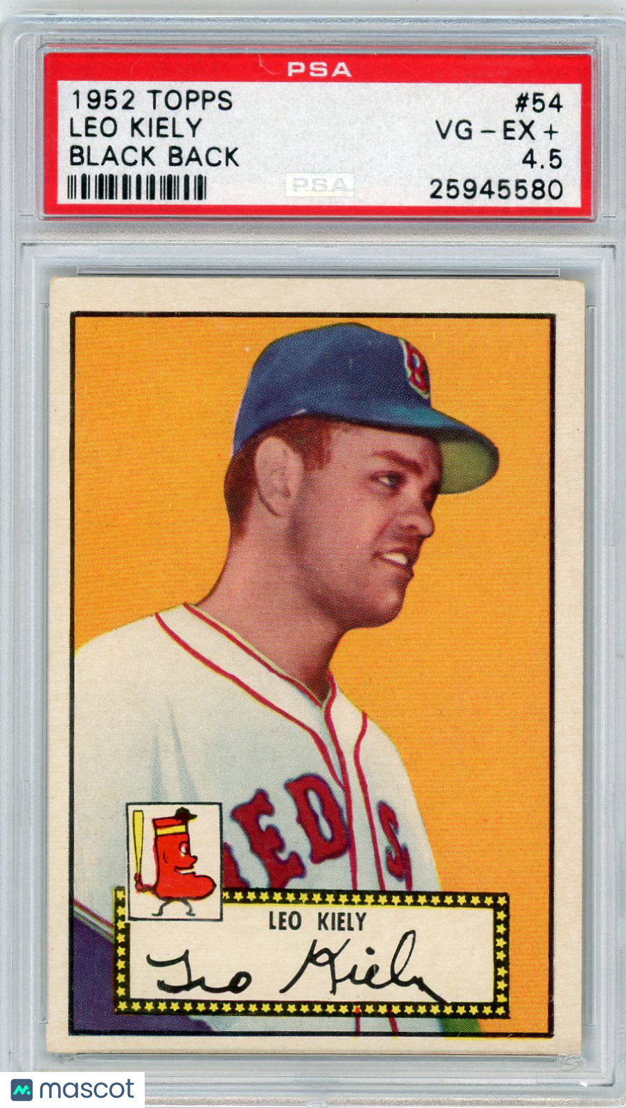 1952 Topps Leo Kiely #54 Black Back PSA 4.5