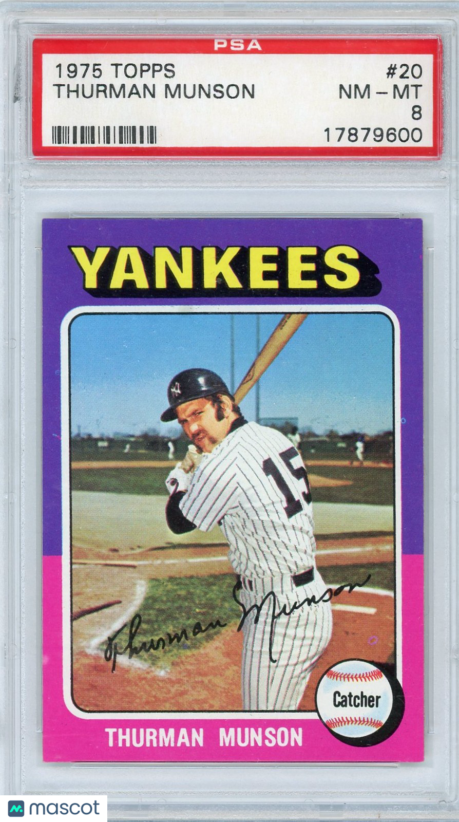 1975 Topps Thurman Munson #20 PSA 8