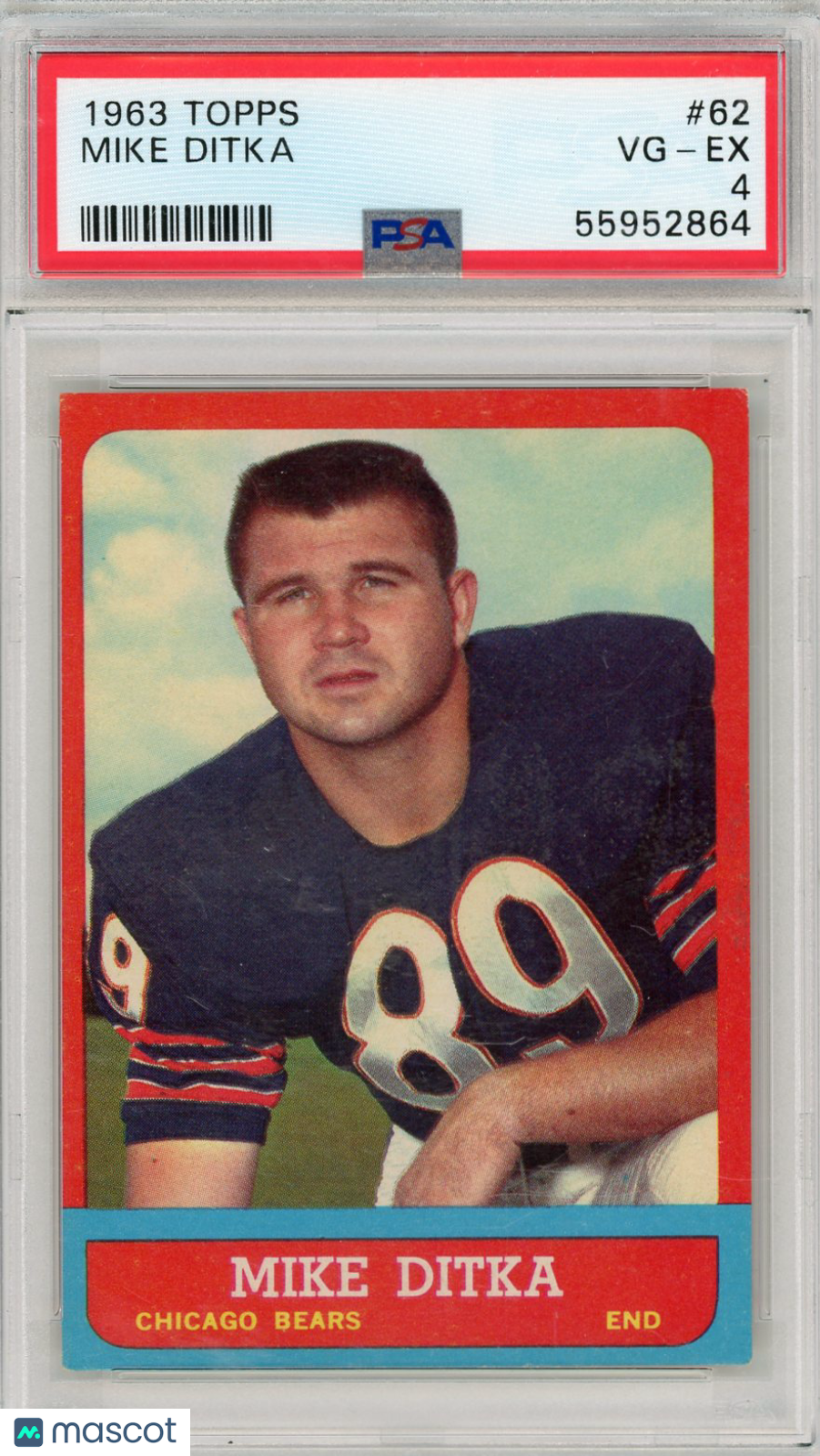 1963 Topps Mike Ditka #62 PSA 4