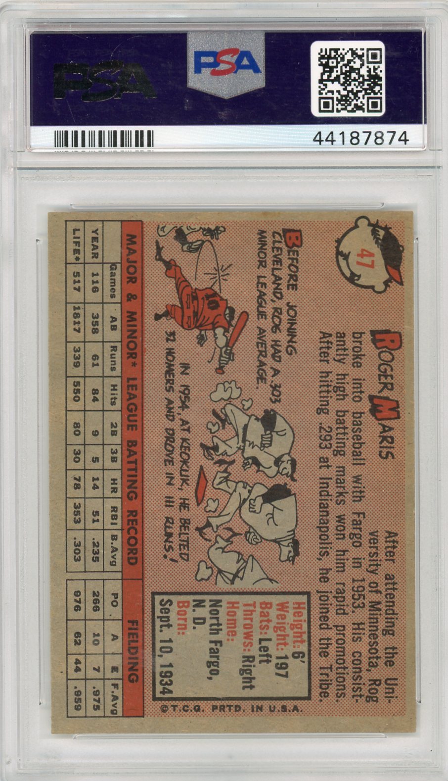 1958 Topps Roger Maris #47 PSA 7