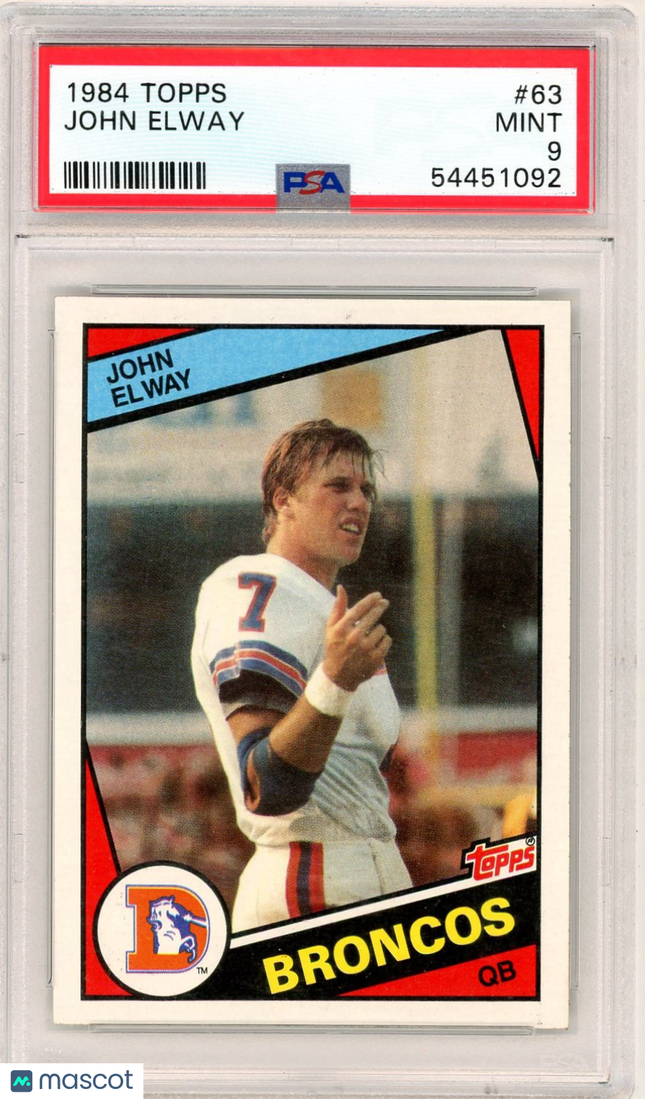 1984 Topps John Elway #63 PSA 9