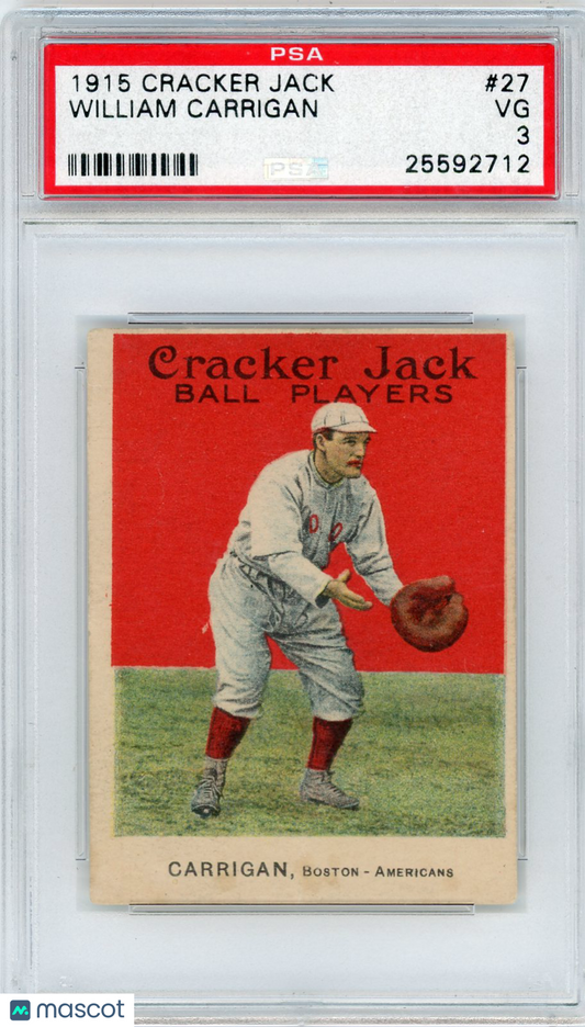 1915 Cracker Jack William Carrigan #27 PSA 3