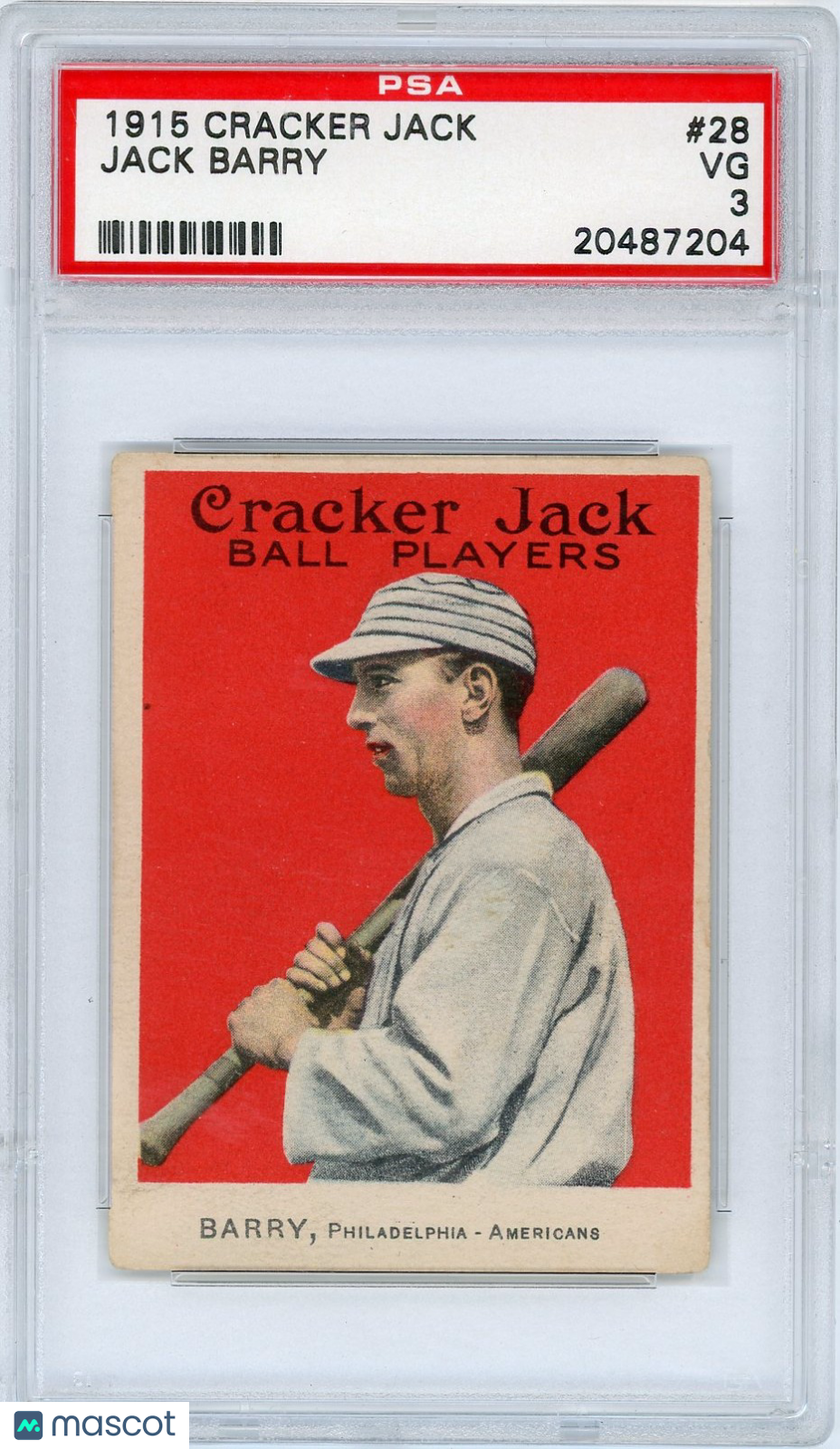1915 Cracker Jack Jack Barry #28 PSA 3