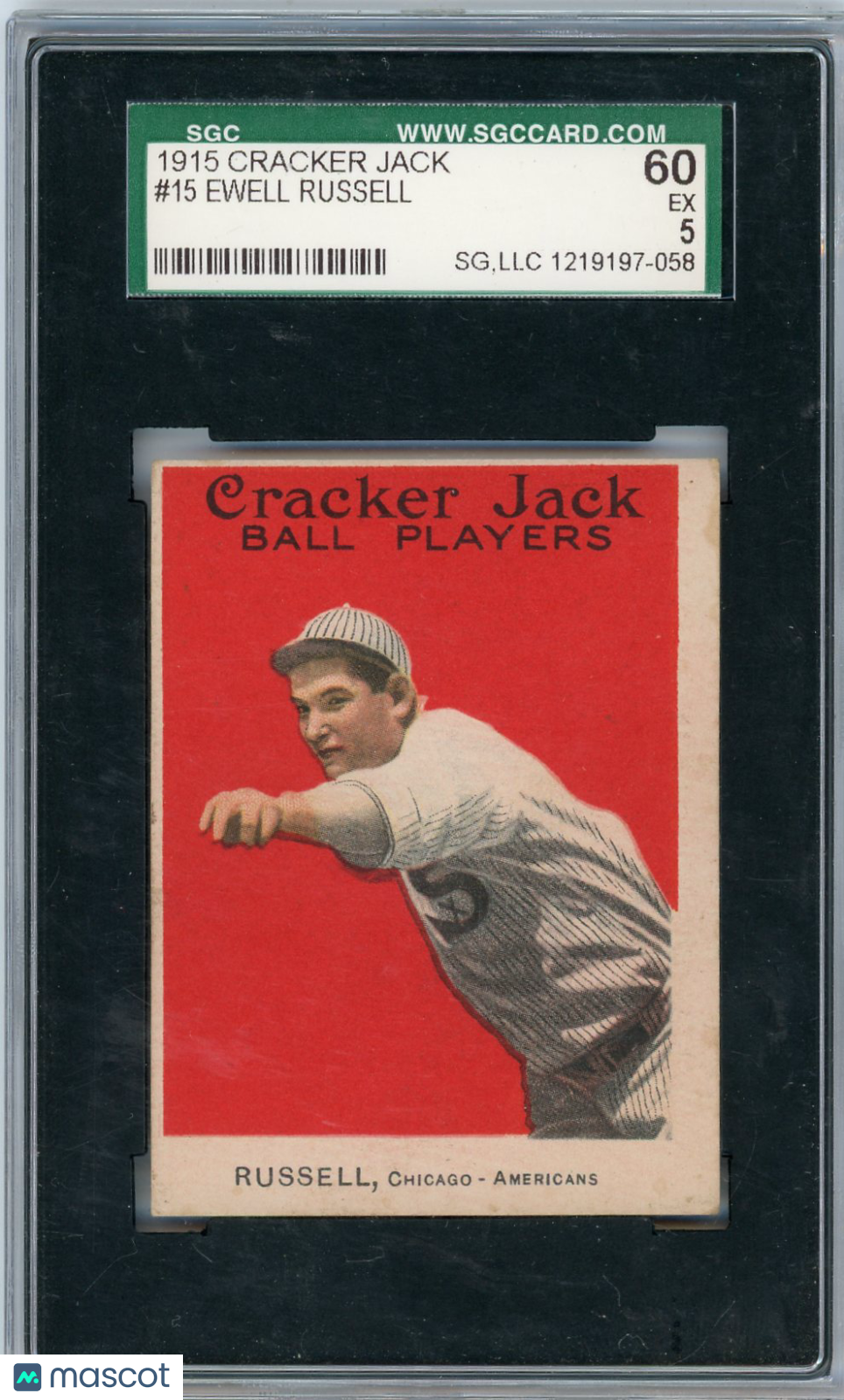 1915 Cracker Jack Ewell Russell #15 SGC 5