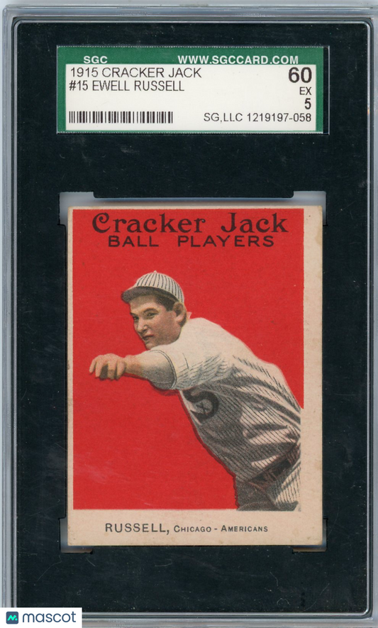 1915 Cracker Jack Ewell Russell #15 SGC 5