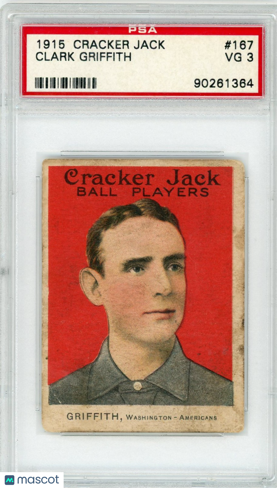 1915 Cracker Jack Clark Griffith #167 PSA 3