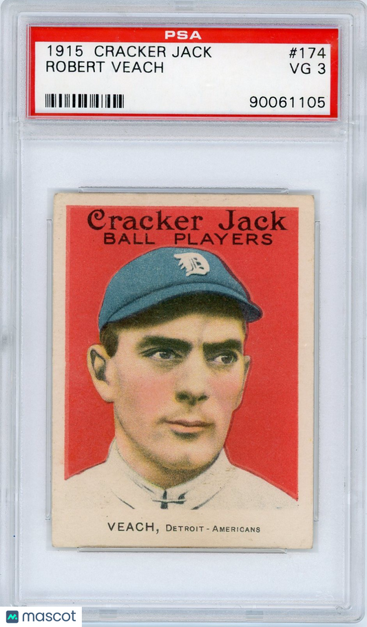 1915 Cracker Jack Robert Veach #174 PSA 3