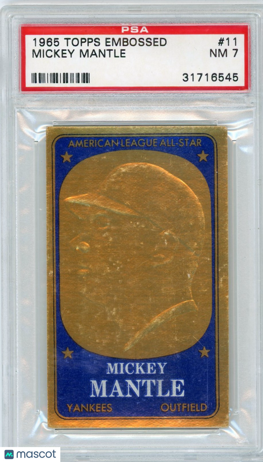 1965 Topps Embossed Mickey Mantle #11 PSA 7