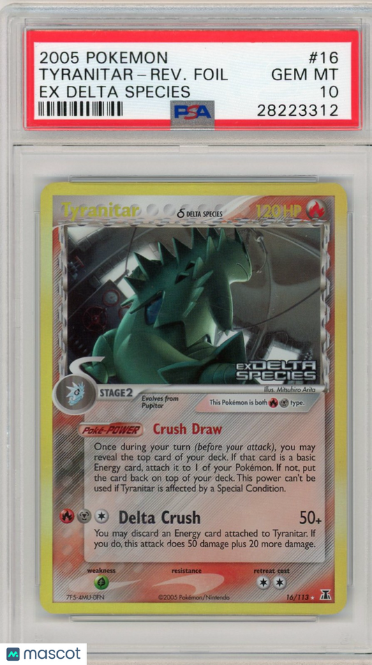 2005 Pokemon EX Delta Species Tyranitar-Rev. Foil Delta Species PSA 10 #16
