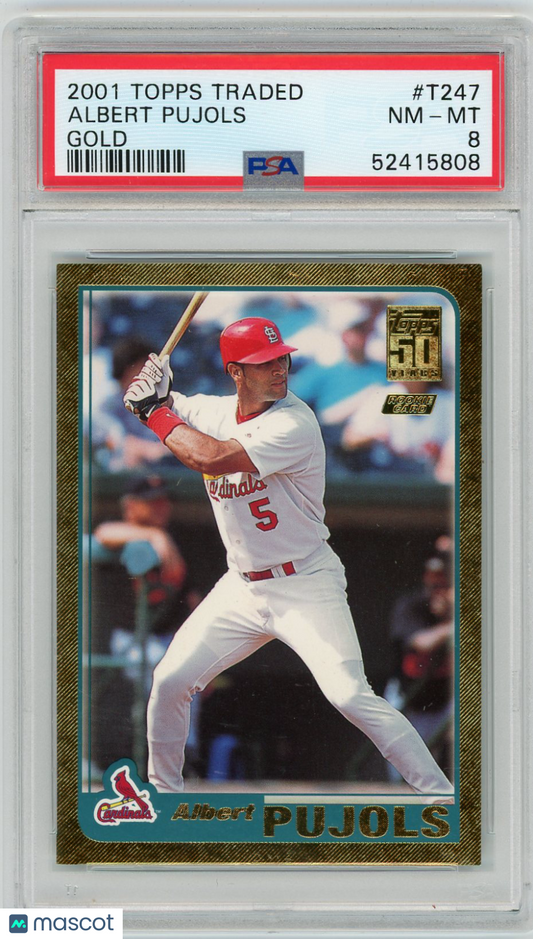 2001 Topps Traded Albert Pujols #T247 Gold PSA 8
