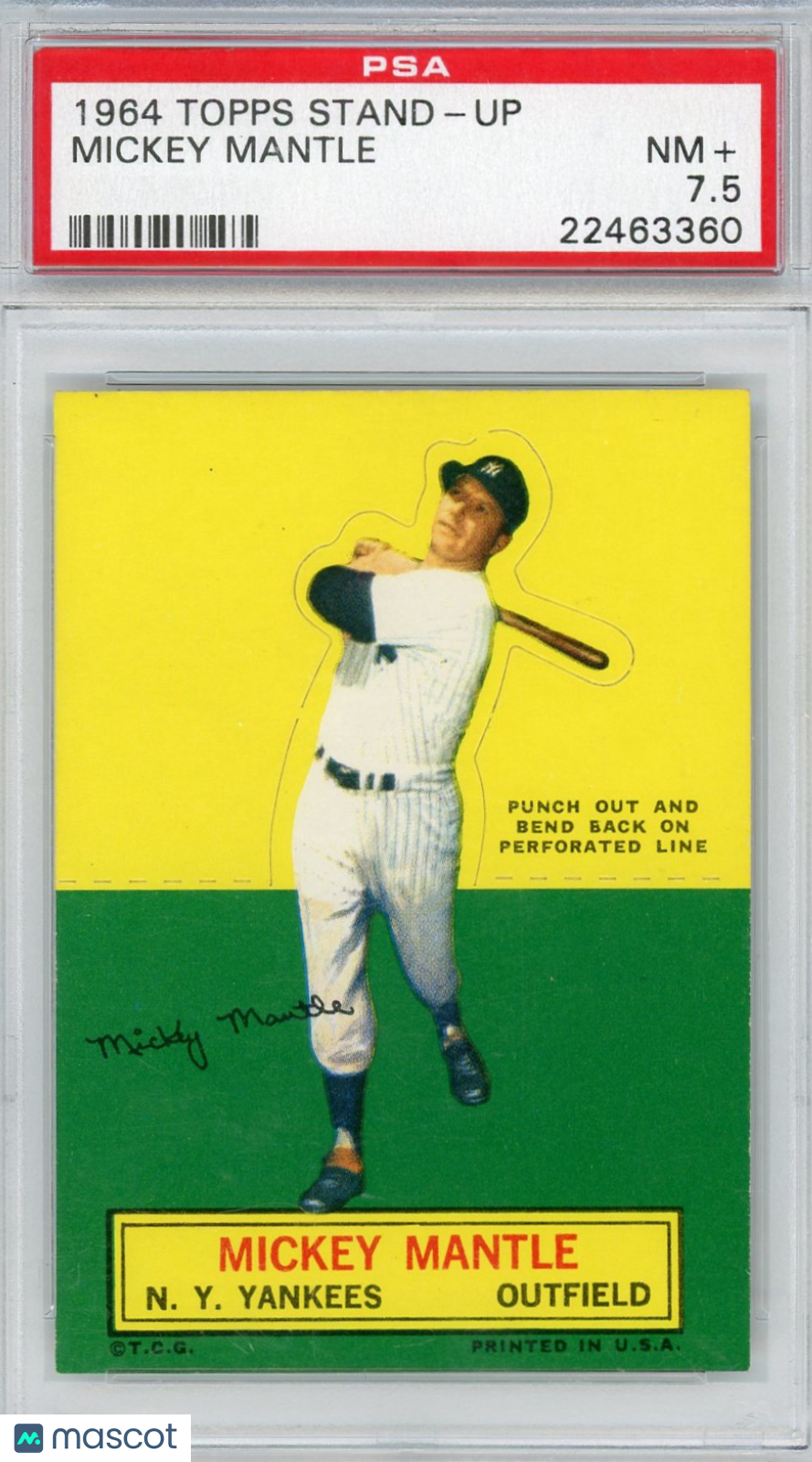 1964 Topps Stand-Up Mickey Mantle PSA 7.5