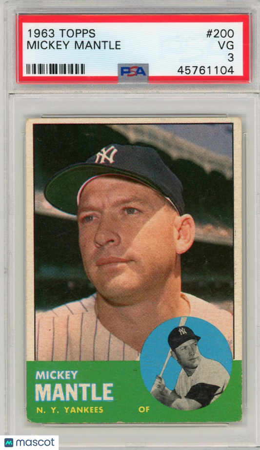 1963 Topps Mickey Mantle #200 PSA 3