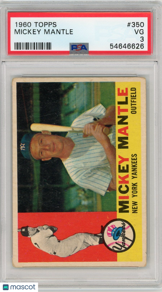 1960 Topps Mickey Mantle #350 PSA 3