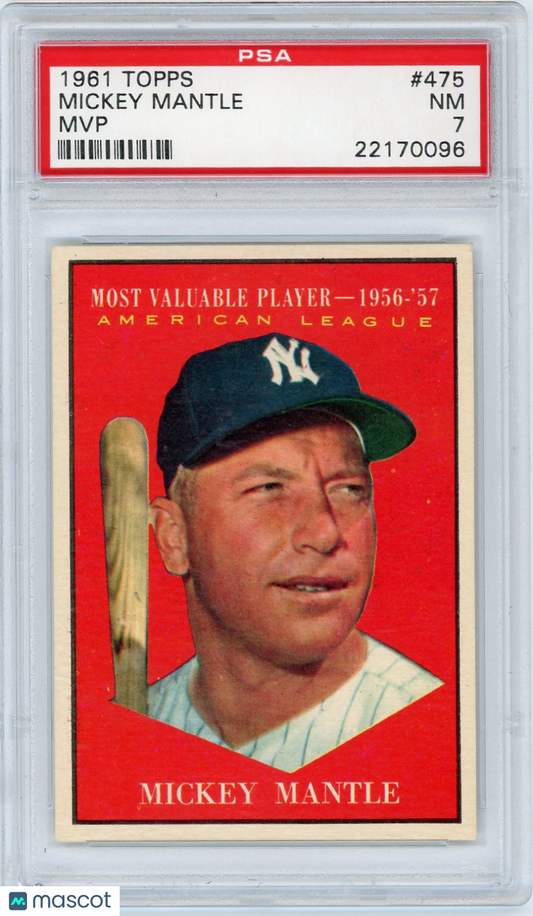 1961 Topps Mickey Mantle #475 MVP PSA 7
