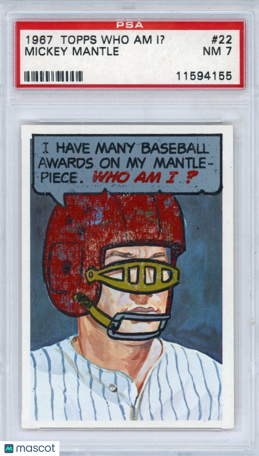 1967 Topps Who Am I? Mickey Mantle #22 PSA 7