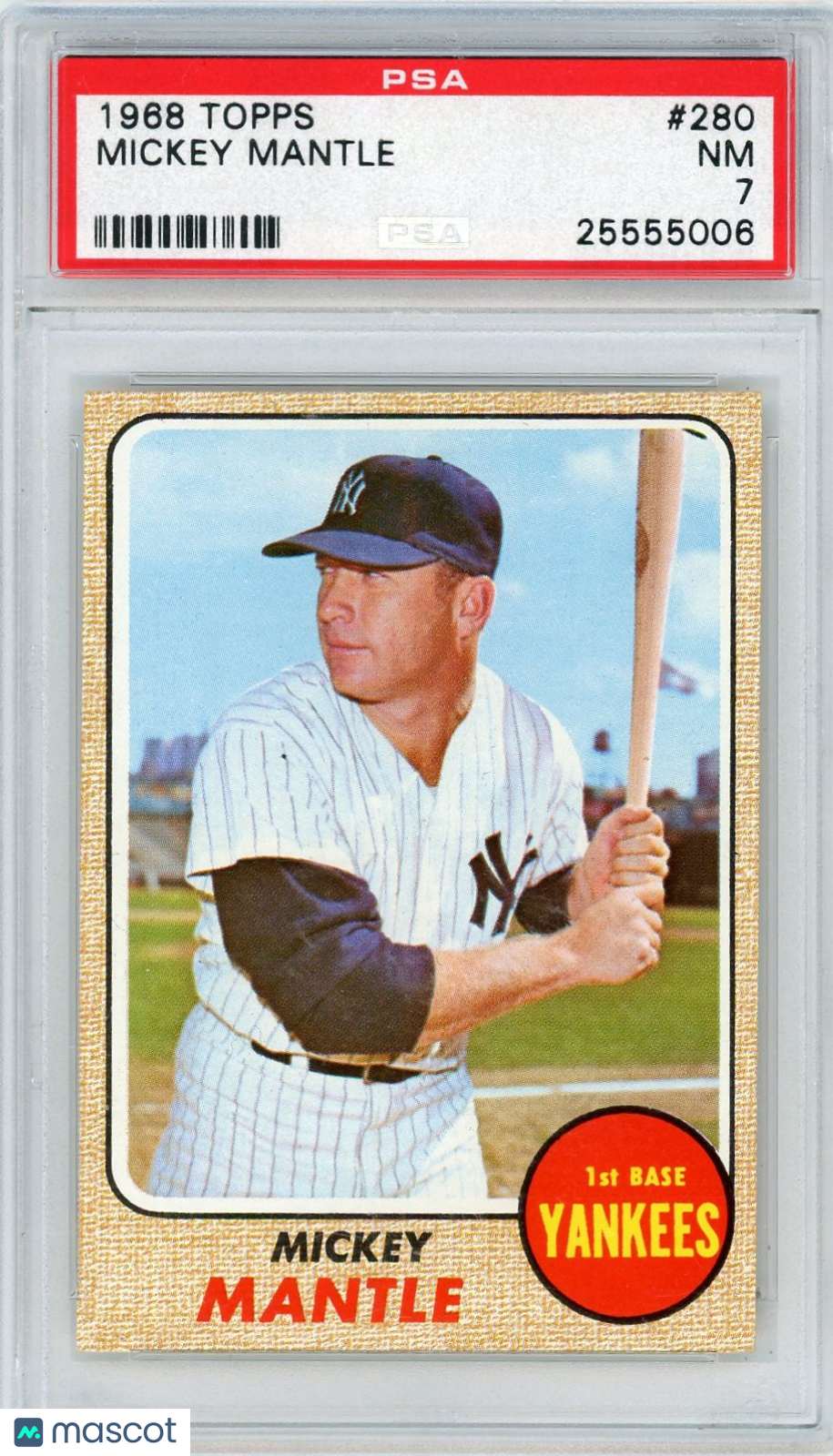 1968 Topps Mickey Mantle #280 PSA 7