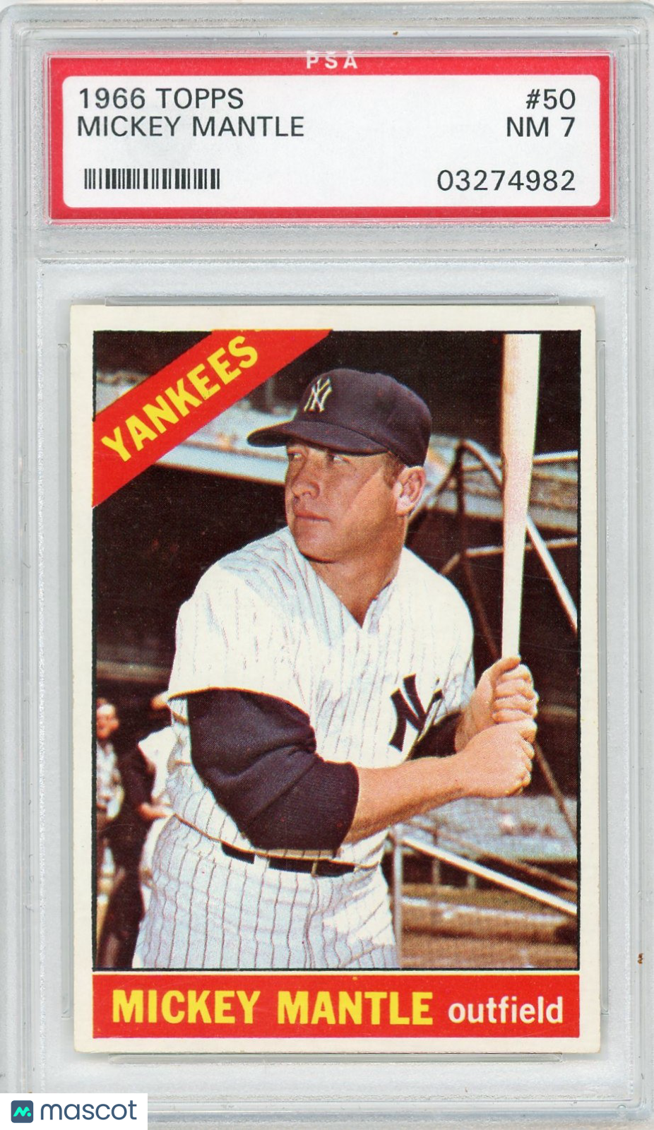 1966 Topps Mickey Mantle #50 PSA 7