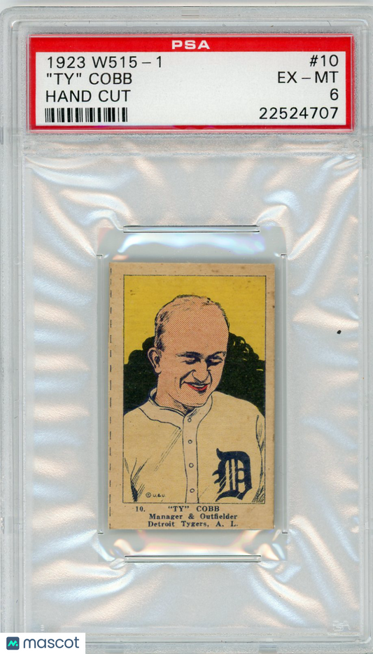 1923 W515-1 "ty" Cobb #10 Hand Cut PSA 6