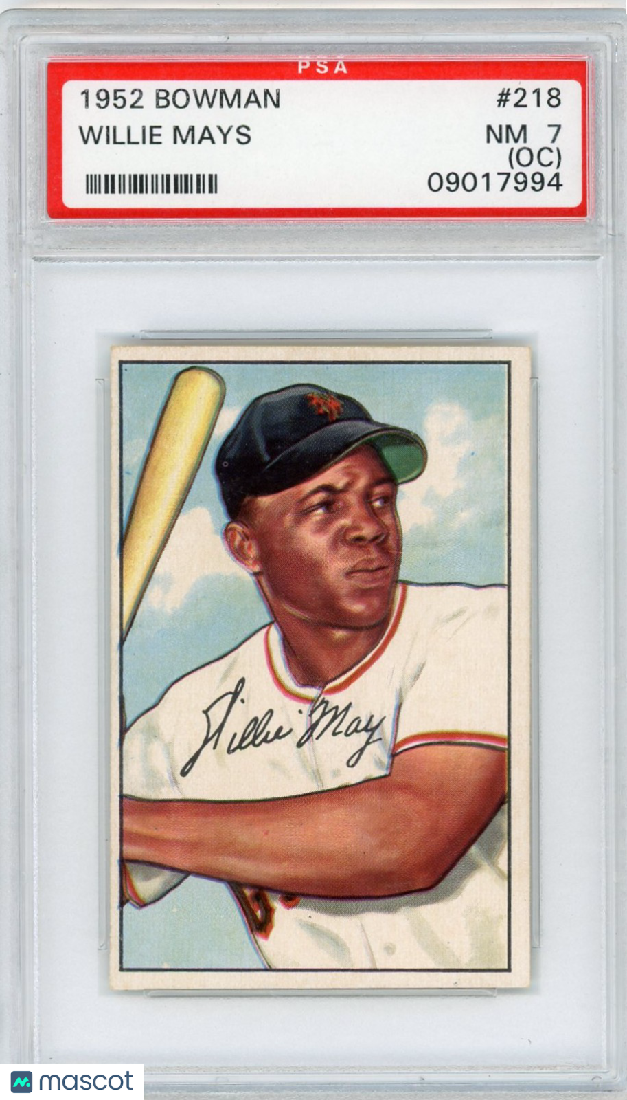 1952 Bowman Willie Mays #218 PSA 7 Oc